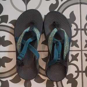 Chaco Teal and Black Sandals